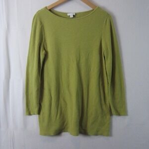 J Jill women's top shirt Textured Long Sleeve Size Medium Green